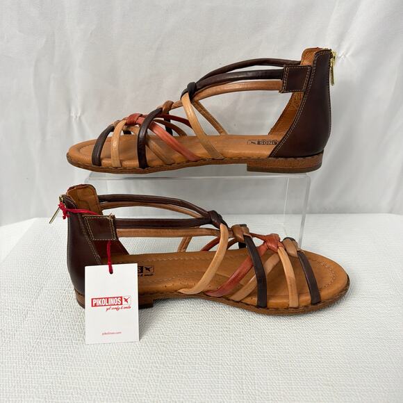 Pikolinos Sandals Womens Size 10 Algar Tan Ankle Zip 40 EU New in Box - Picture 8 of 10